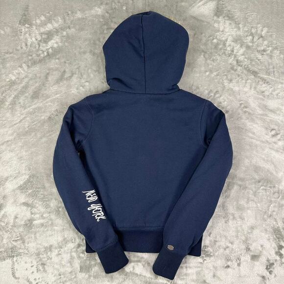 Vintage Y2K Abercrombie and Fitch New York Faux Fur Lined Full-zip Hoodie Size M - Picture 2 of 8